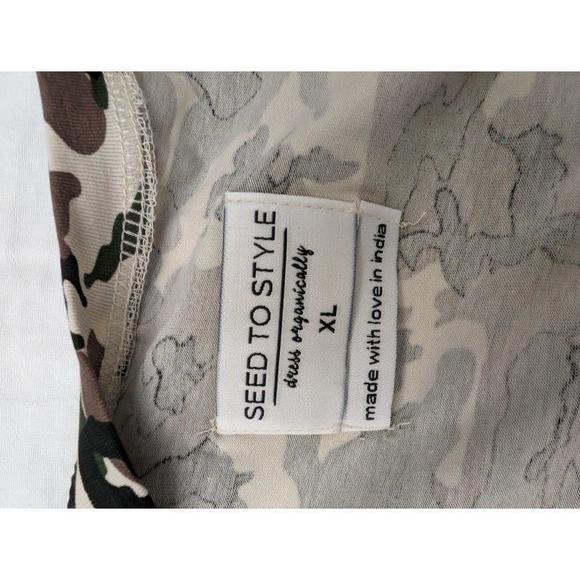SEED TO STYLE Organic cotton Dress Short-sleeve Camo T-shirt Sz XL - Picture 6 of 10